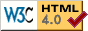 W3c HTML 4.0 validated logo.